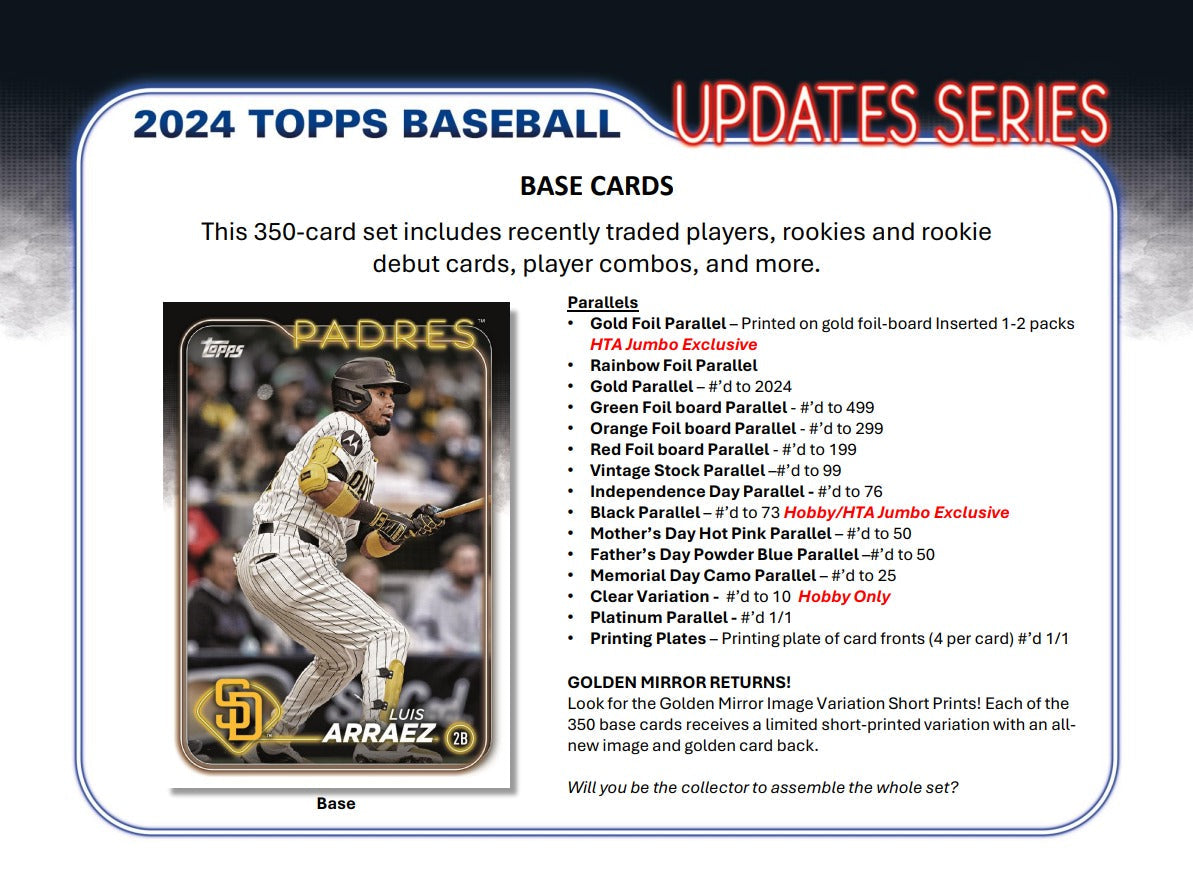 Topps 2024 Update Series Baseball Hobby Box