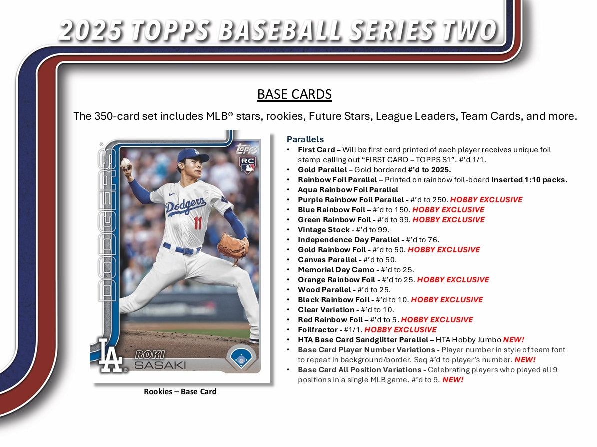Topps 2025 Series 2 Baseball Jumbo Box