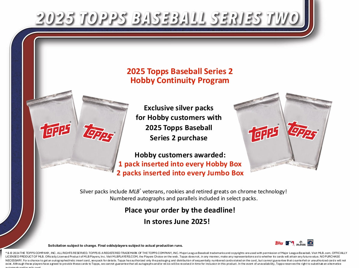Topps 2025 Series 2 Baseball Hobby Box - Collectible Trading Cards