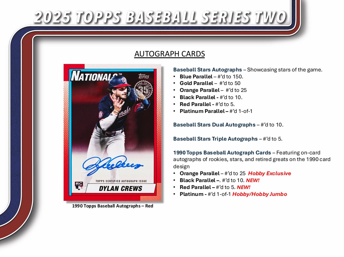 Topps 2025 Series 2 Baseball Hobby Box - Collectible Trading Cards