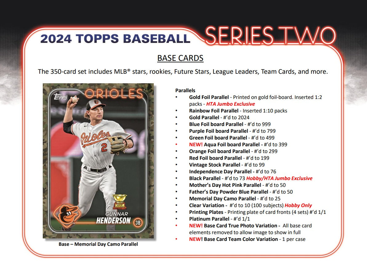 Topps 2024 Series 2 Baseball HTA Jumbo Box