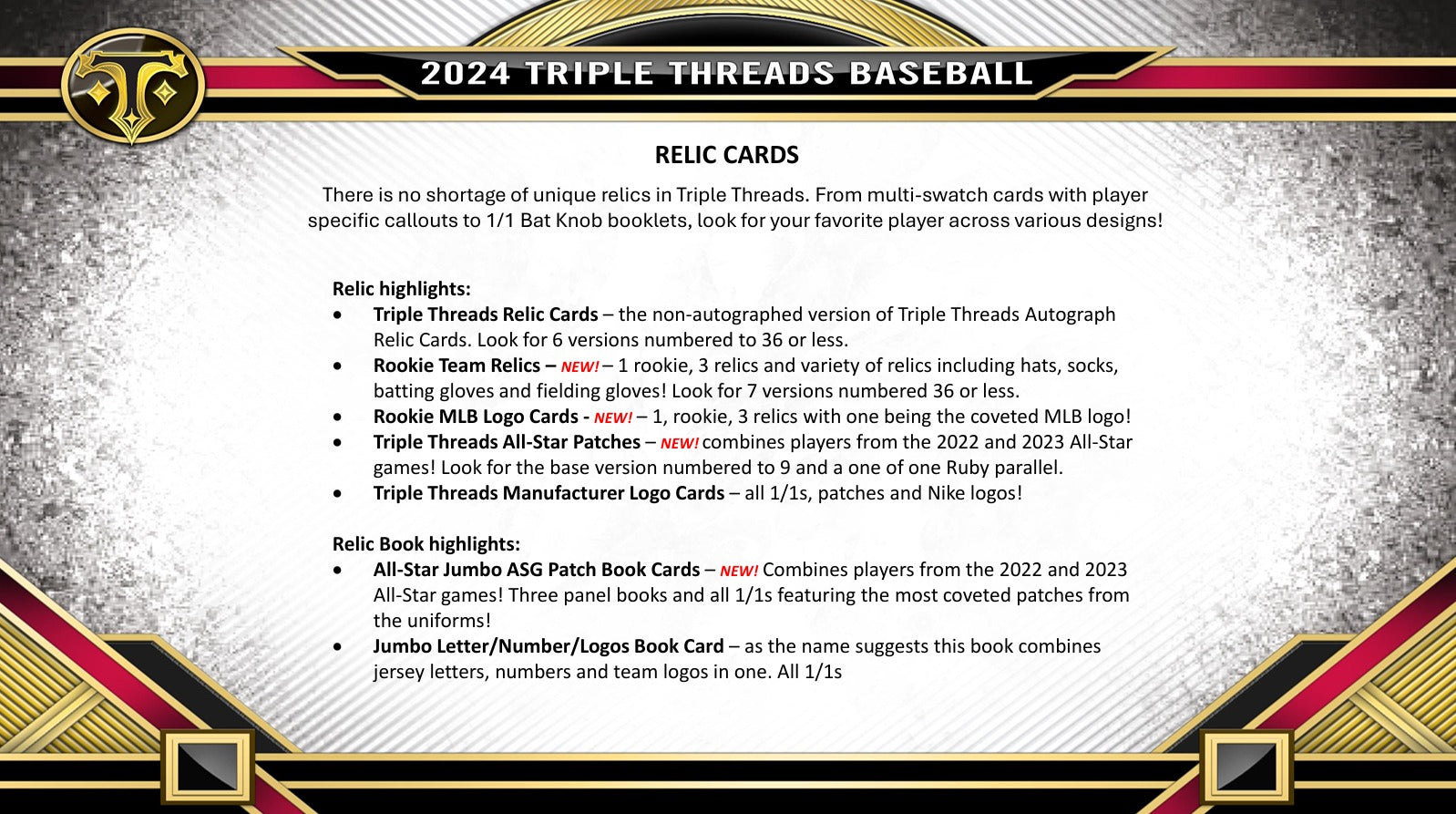 Topps Triple Threads 2024 Baseball Hobby Box