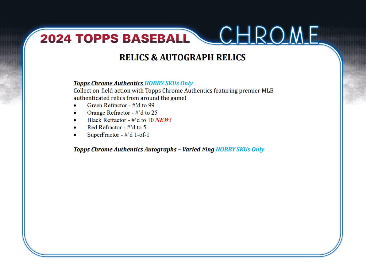 Topps Chrome 2024 Baseball Hobby Box
