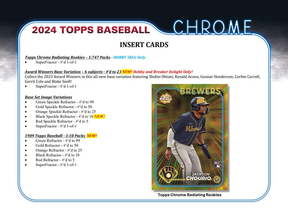 Topps Chrome 2024 Baseball Hobby Box