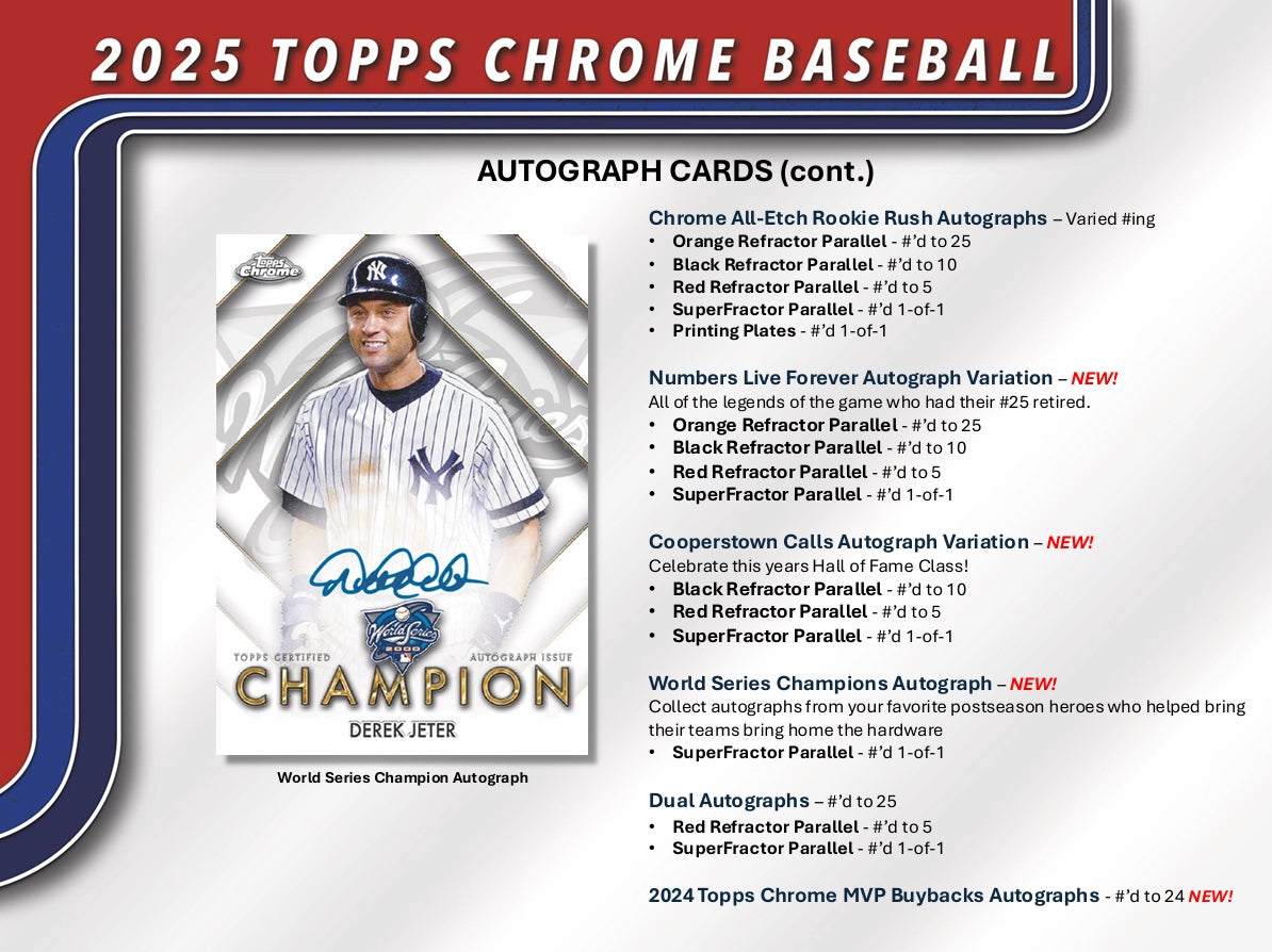 Topps Chrome Baseball 2025 Jumbo Box