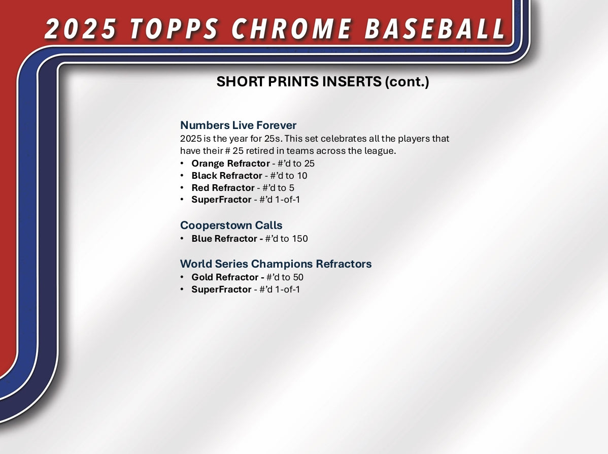 Topps Chrome Baseball 2025 Jumbo Box