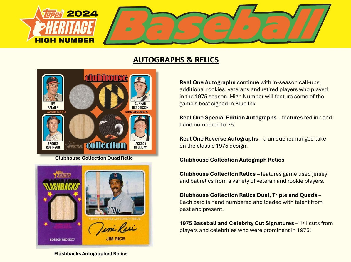 Topps Heritage High Number Baseball Hobby Box - 2024 Edition