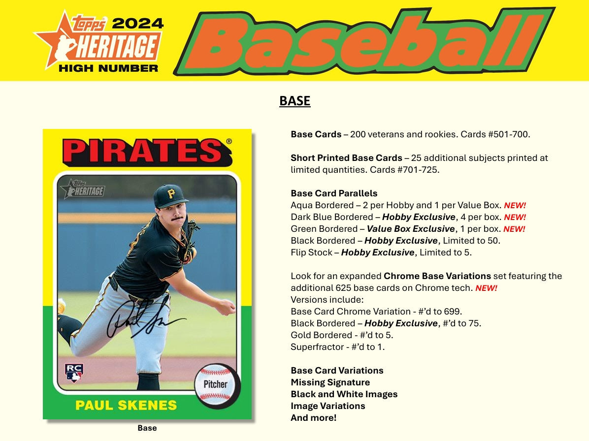 Topps Heritage High Number Baseball Hobby Box - 2024 Edition