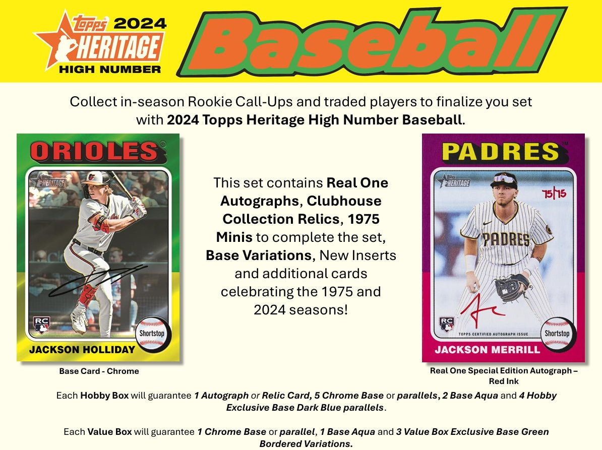 Topps Heritage High Number Baseball Hobby Box - 2024 Edition
