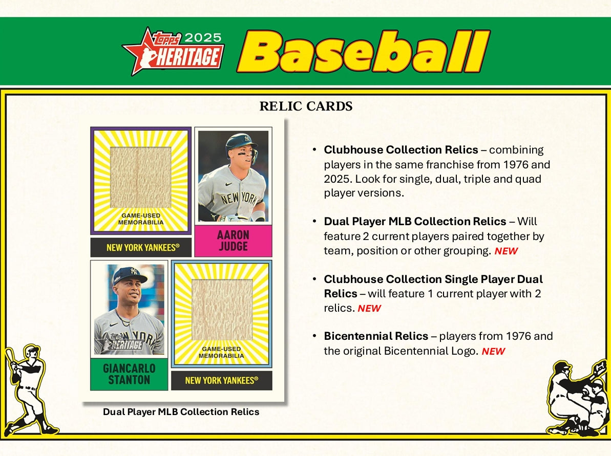 Topps Heritage 2025 Baseball Value Box - Trading Cards Booster Pack