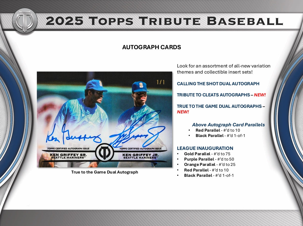 Topps Tribute 2025 Baseball Hobby Box