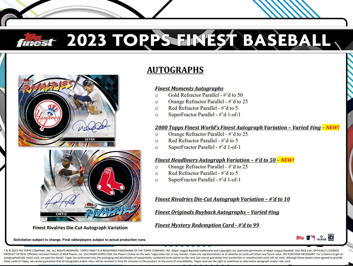 Topps Finest 2023 Baseball Hobby Box