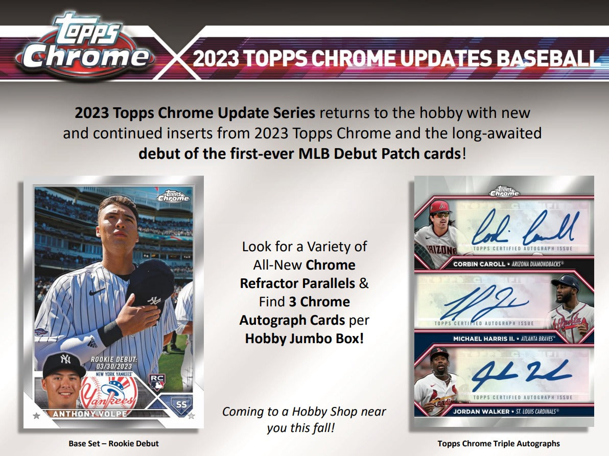 Topps Chrome Update Series Baseball Jumbo Box - 2023 Edition