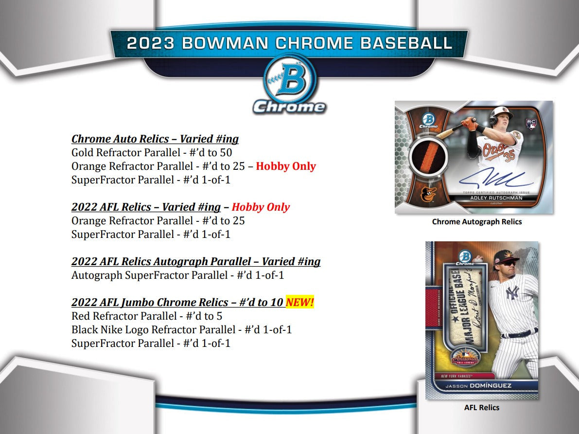 Bowman Chrome 2023 Baseball Hobby Box