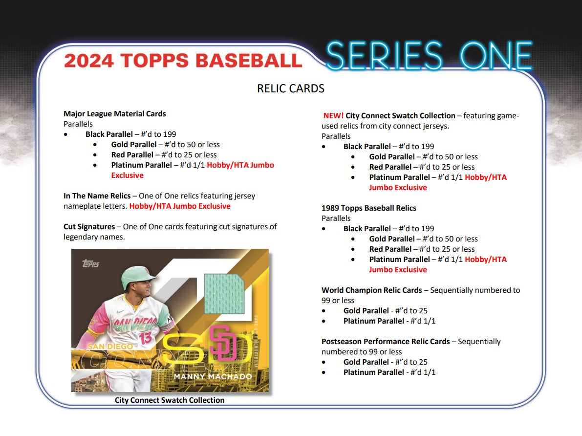 Topps 2024 Series 1 Baseball HTA Jumbo Box