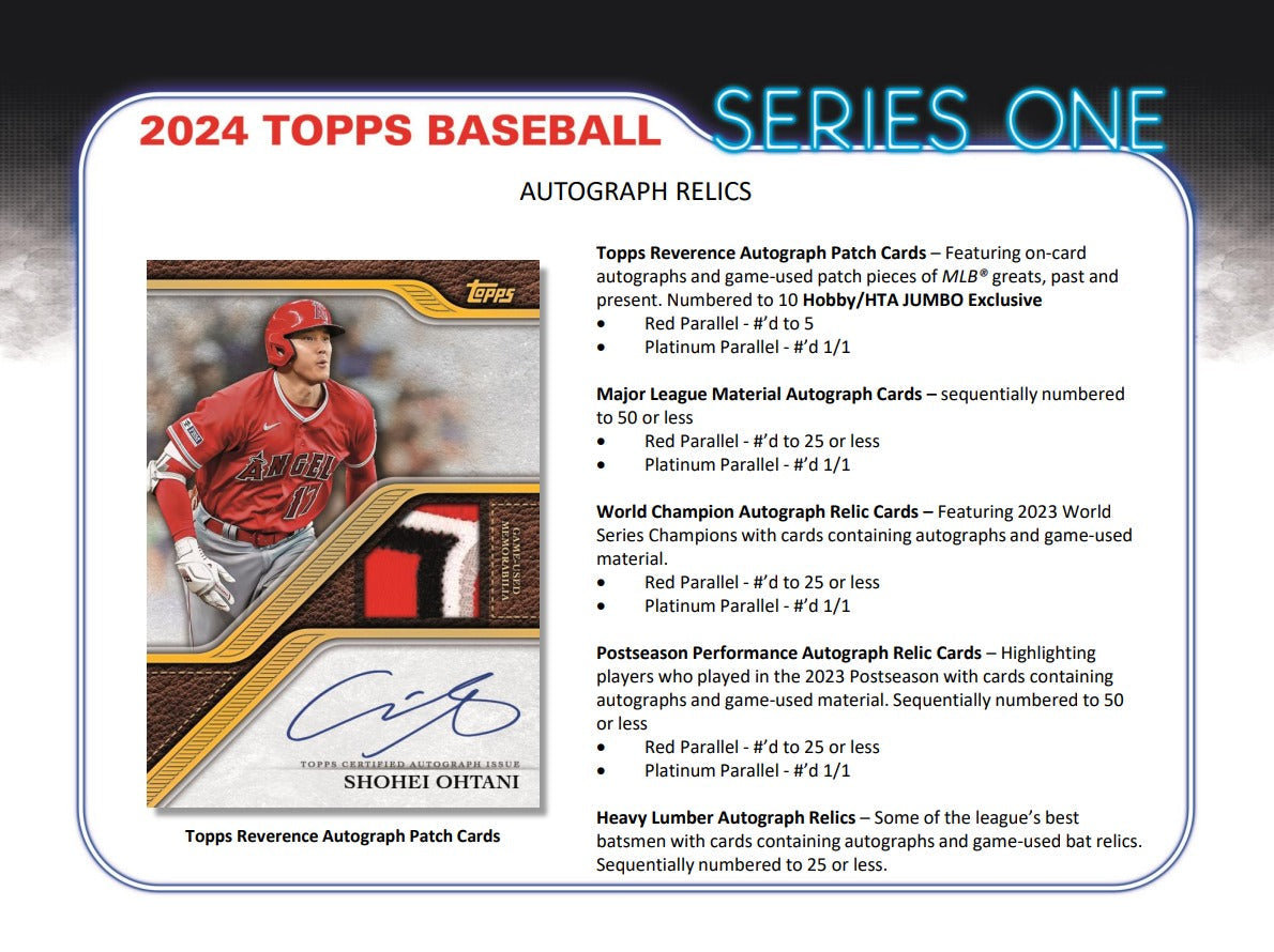 Topps 2024 Series 1 Baseball HTA Jumbo Box