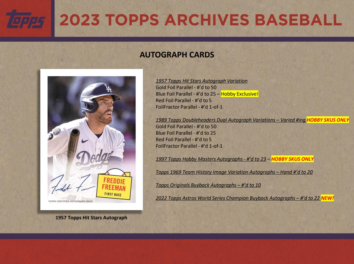 Topps Archives 2023 Baseball Hobby Box
