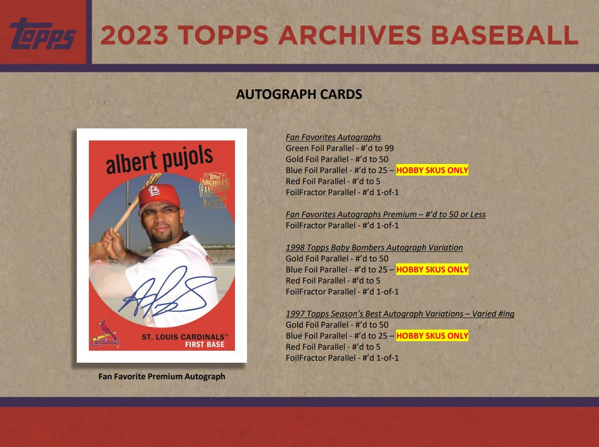 Topps Archives 2023 Baseball Hobby Box