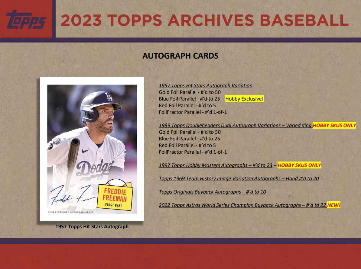 Topps Archives 2023 Baseball Collector Box