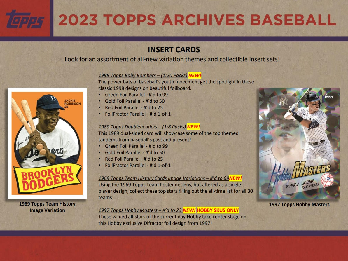 Topps Archives 2023 Baseball Collector Box