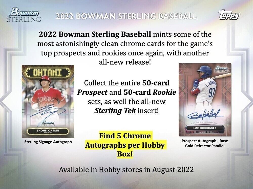 Bowman Sterling 2022 Baseball Hobby Box